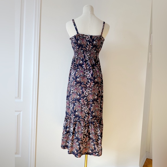 Uniqlo tropical print women smoked maxi dress size small - Picture 5 of 8
